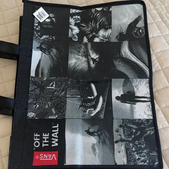 3/$25 Vans Black and Gray Graphic Tote Bag - Picture 2 of 5
